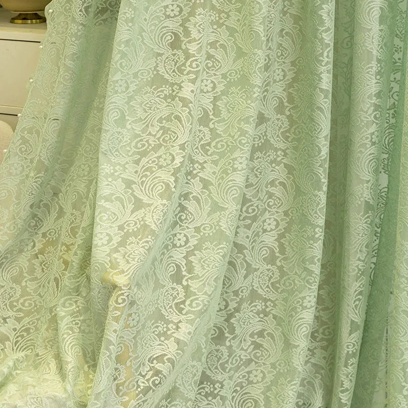 Lace Beaded Modern Simple Window Screen Curtains for Living Dining Room Bedroom