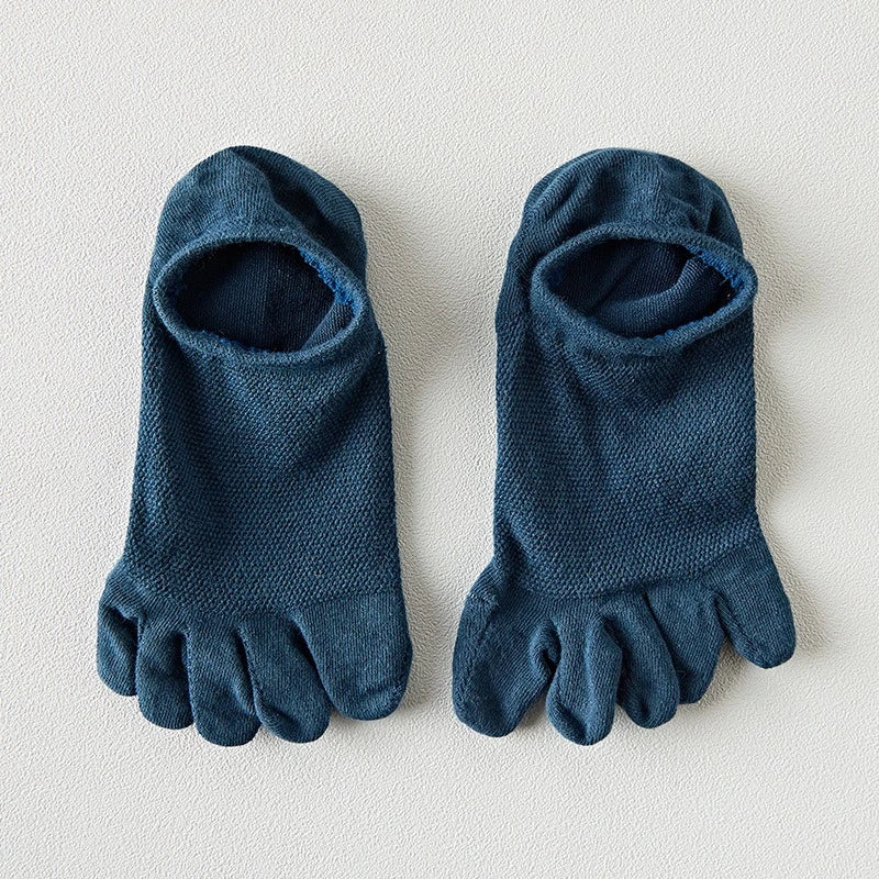 2 Pairs/Lot Men's Cotton Toe Crew Socks High Quality Breathable Sports Running Ankle Cotton Short Five Fingers Socks
