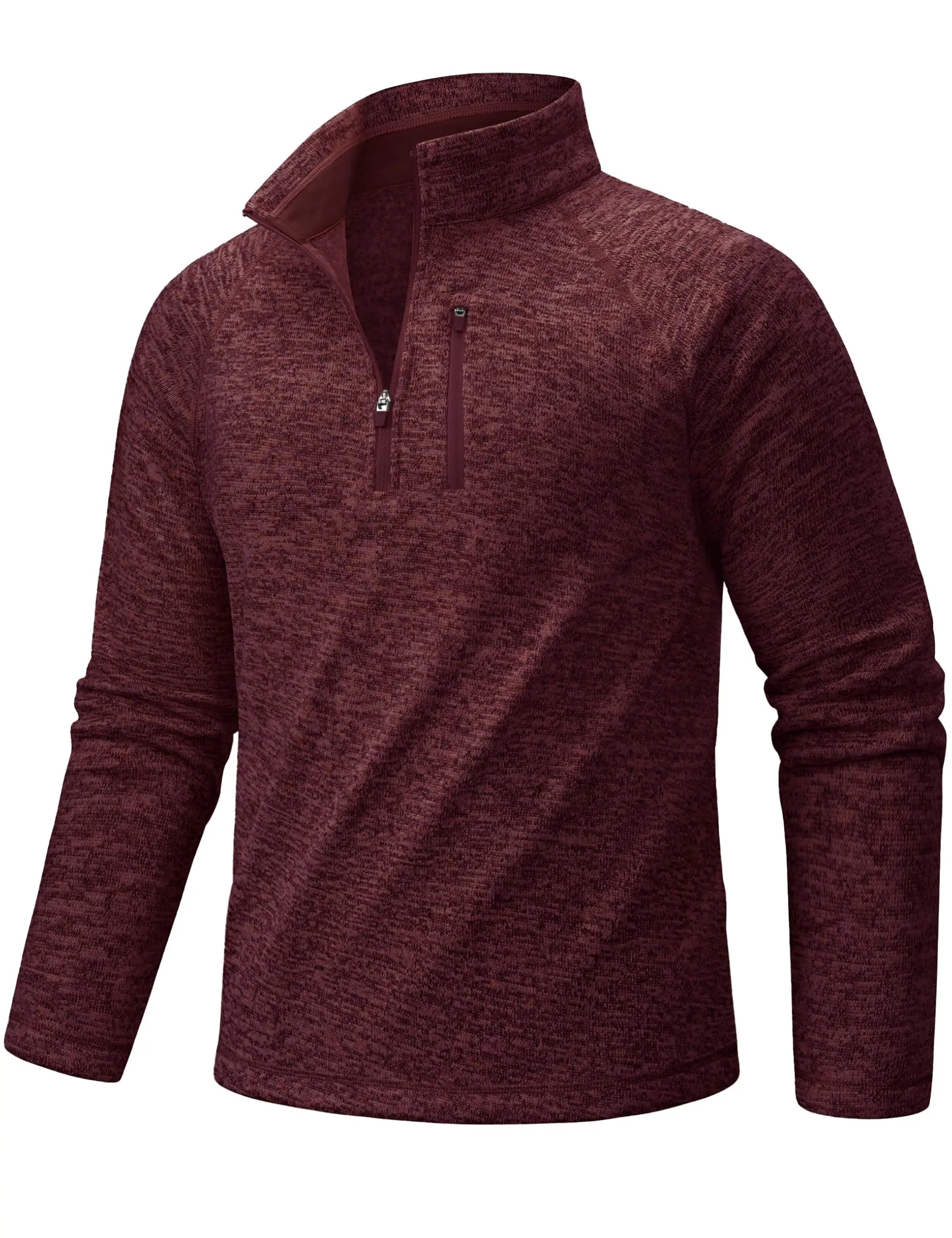 TACVASEN Men's Quarter Zip Pullover Long Sleeve Thermal Fleece Sweater Lightweight Casual Golf Sweatshirt with Zipper Pocket