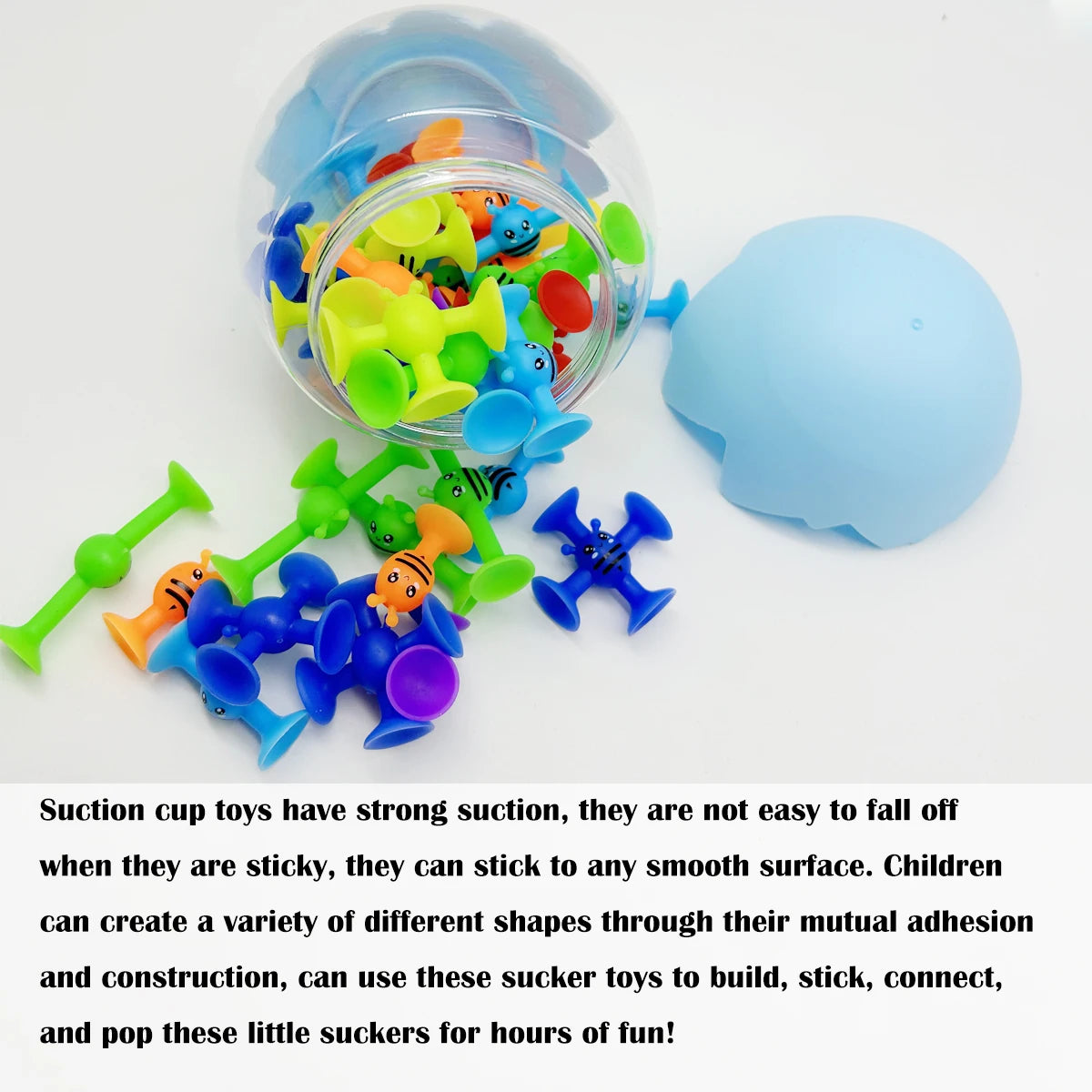Bees Suction Cup Toys With Dinosaur Eggshell Storage