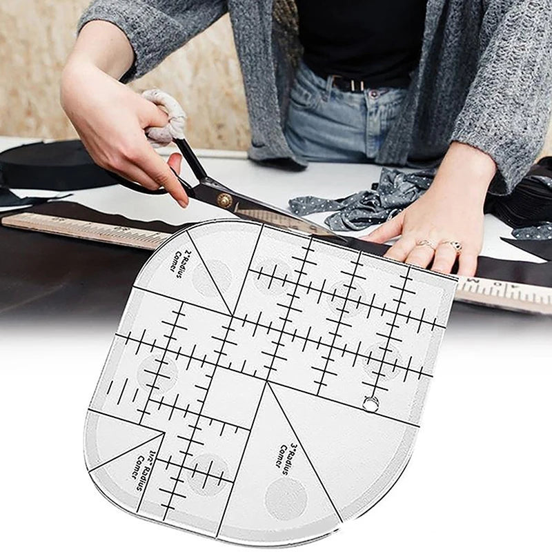 DIY Sewing Patchwork Ruler Multi Functional Angle Cutting Ruler Acrylic Anti Slip Sewing Ruler Round Edge Template Ruler