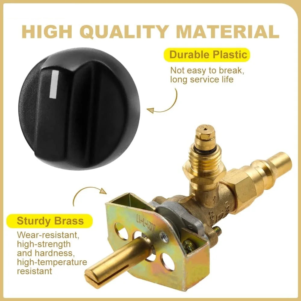1pc Control Valve with M12x1.5 Thread and 1/4" Quick Disconnect Plug for Olympian 5500 5100 Weber 200 Gas Grill Valve
