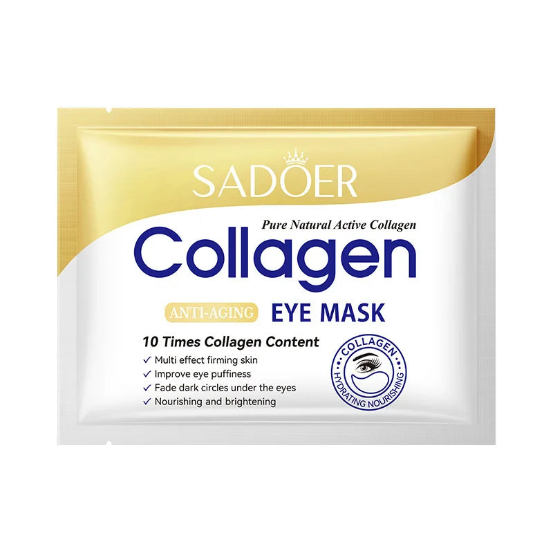 20pcs=10 Pairs SADOER Crystal Collagen Eye Mask Anti Dark Circles Remove Eyes Bags Moisturizing Eyes Patches Gel Masks Skin Care