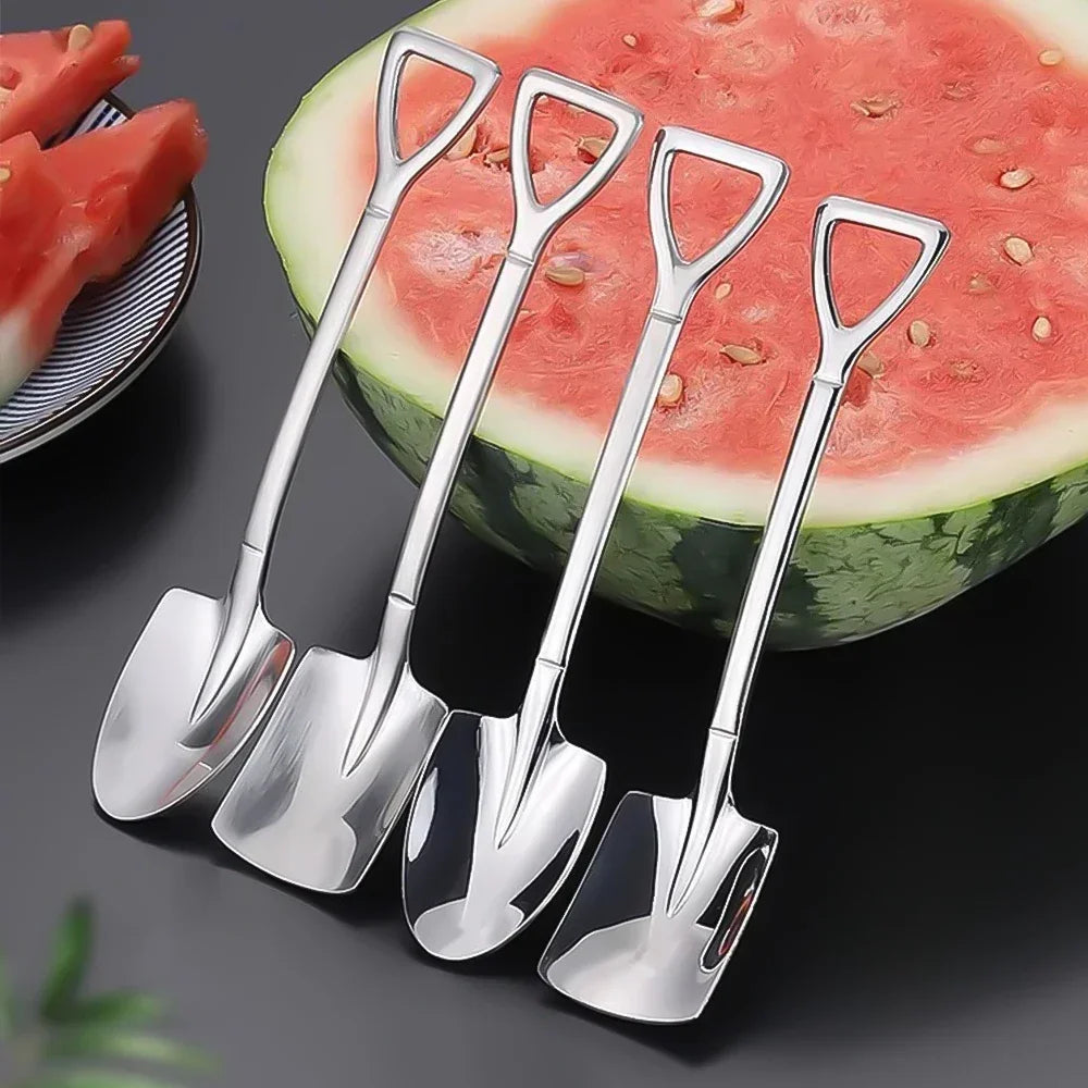 20/2x Stainless Steel Shovel Spoons Gold Silver Mini Coffee