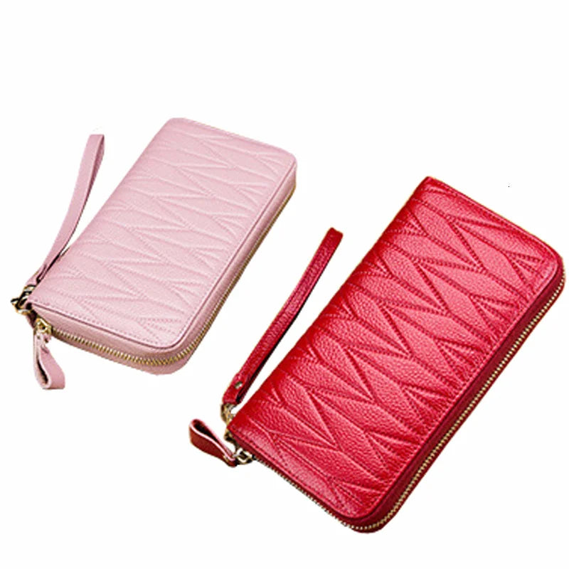 RFID Wallet for Women  Genuine Leather Female Travel Purse Zipper  Women's Wallet 36 Card Holder мини кошелек жен