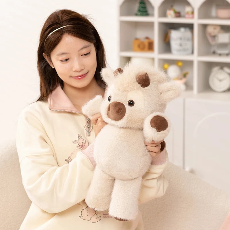 Adorable Highland Cattle Plush Toy 45cm - Huggable Running Cow