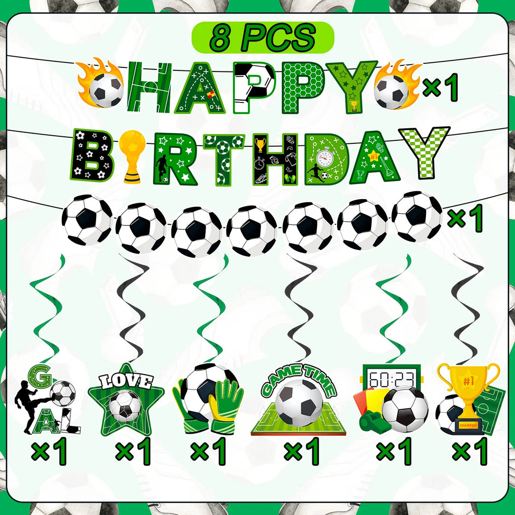 Soccer Birthday Party Decorations Set - Happy Birthday Soccer