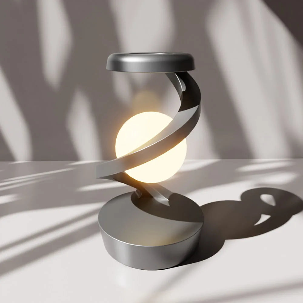 Creative Table Lamp, Rotating Floating lamp, 15W Wireless Charger, Mobile Phone Wireless Charger, RGB Atmosphere Night Light