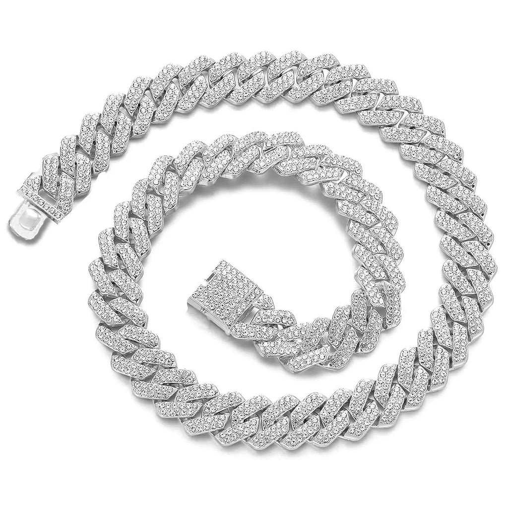 Iced Out Miami-Style Cuban Link Decorative Necklace