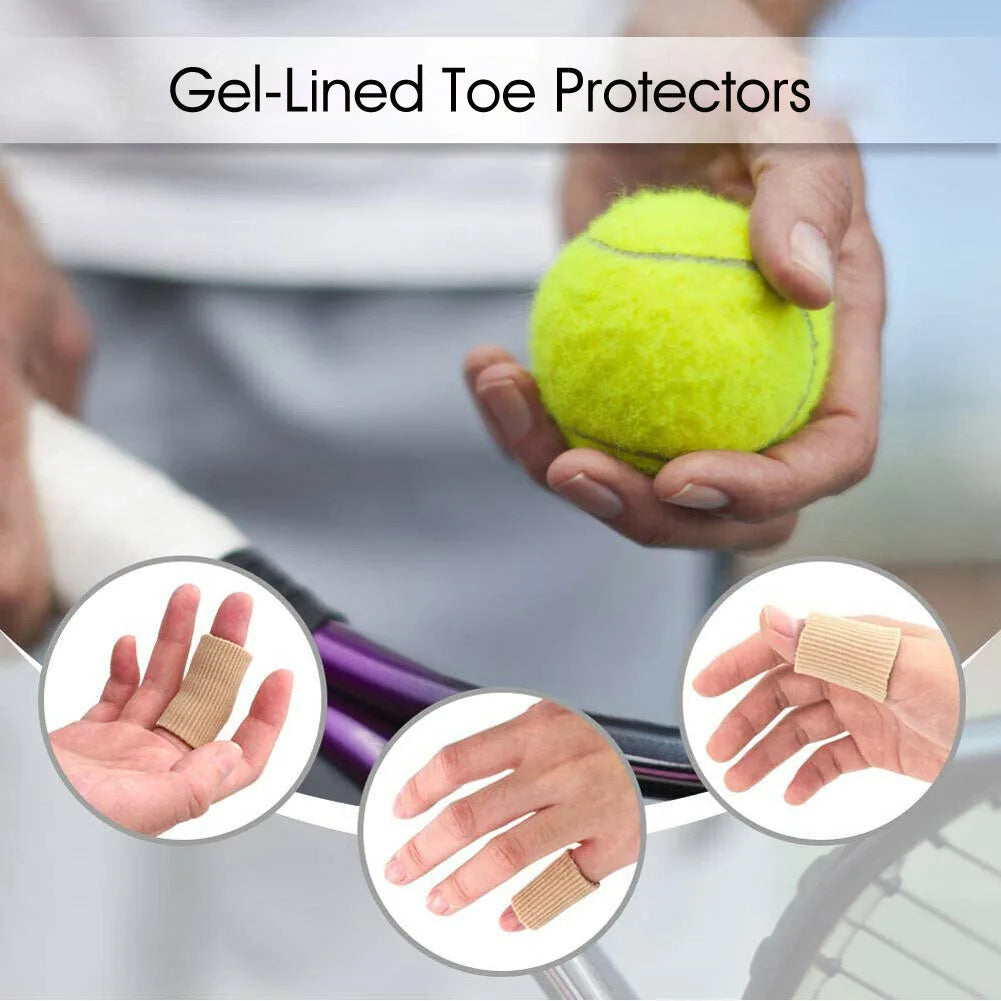 Silicone Tube Toe Gel Protector Cover Finger&Toe'S Fabric Gel Bandage Insoles Corns Blisters Pain Relief Soft Pads