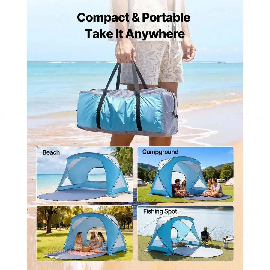 Beach Tent Sun Shelter For 6 Person