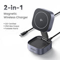 BR Sale UGREEN 15W Magnetic Wireless Charger 2-in-1 Charging Stand For iPhone 16 17 Pro Max/AirPods For Magsafe Fast Charger