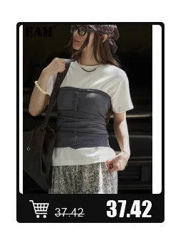 [EAM] Loose Fit Ruffles Spliced Sweatshirt New Hoooded Long Sleeve Women Big Size Fashion Tide Spring Autumn 2026 1DD2569