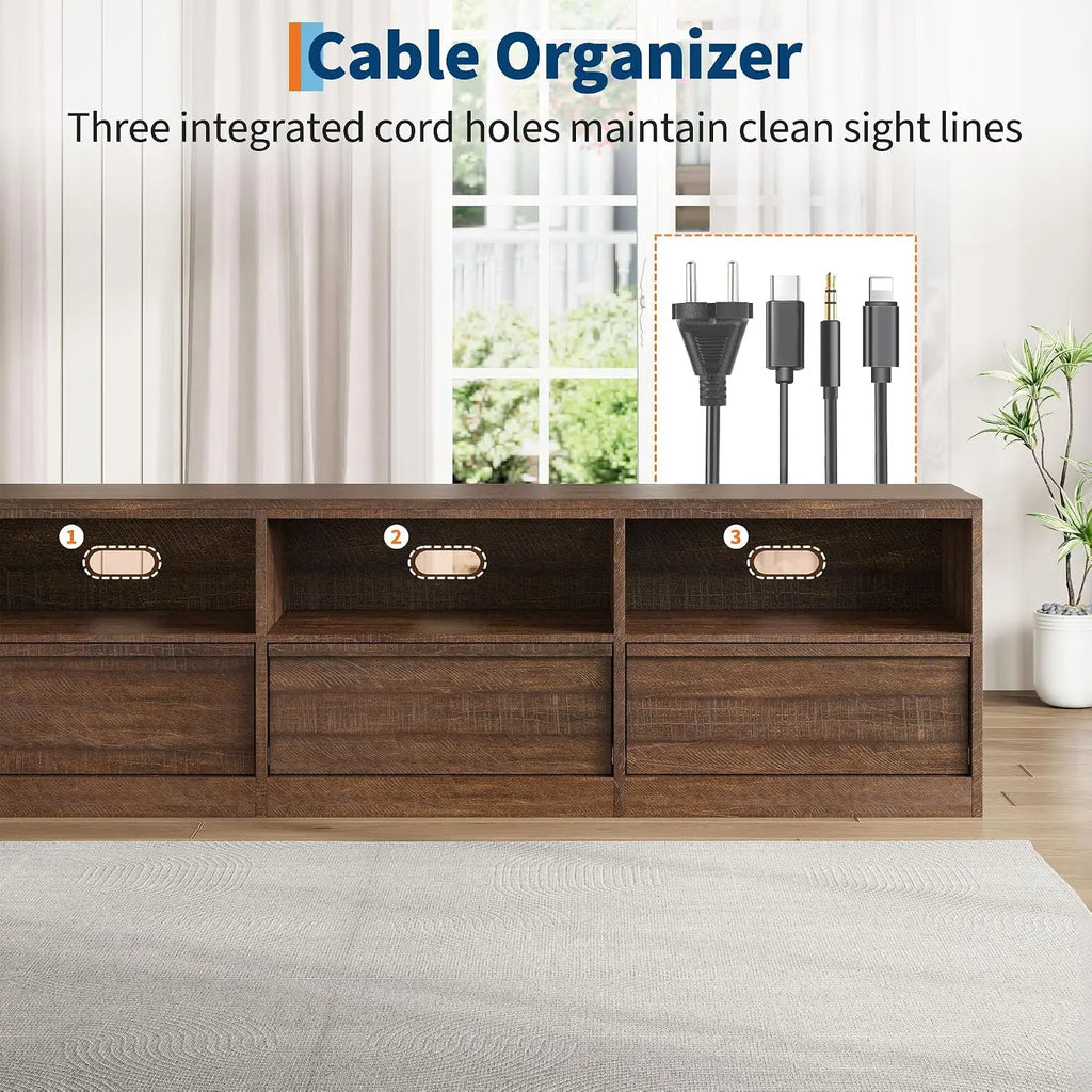 Garvee Solid Wood TV Cabinet With Drawers
