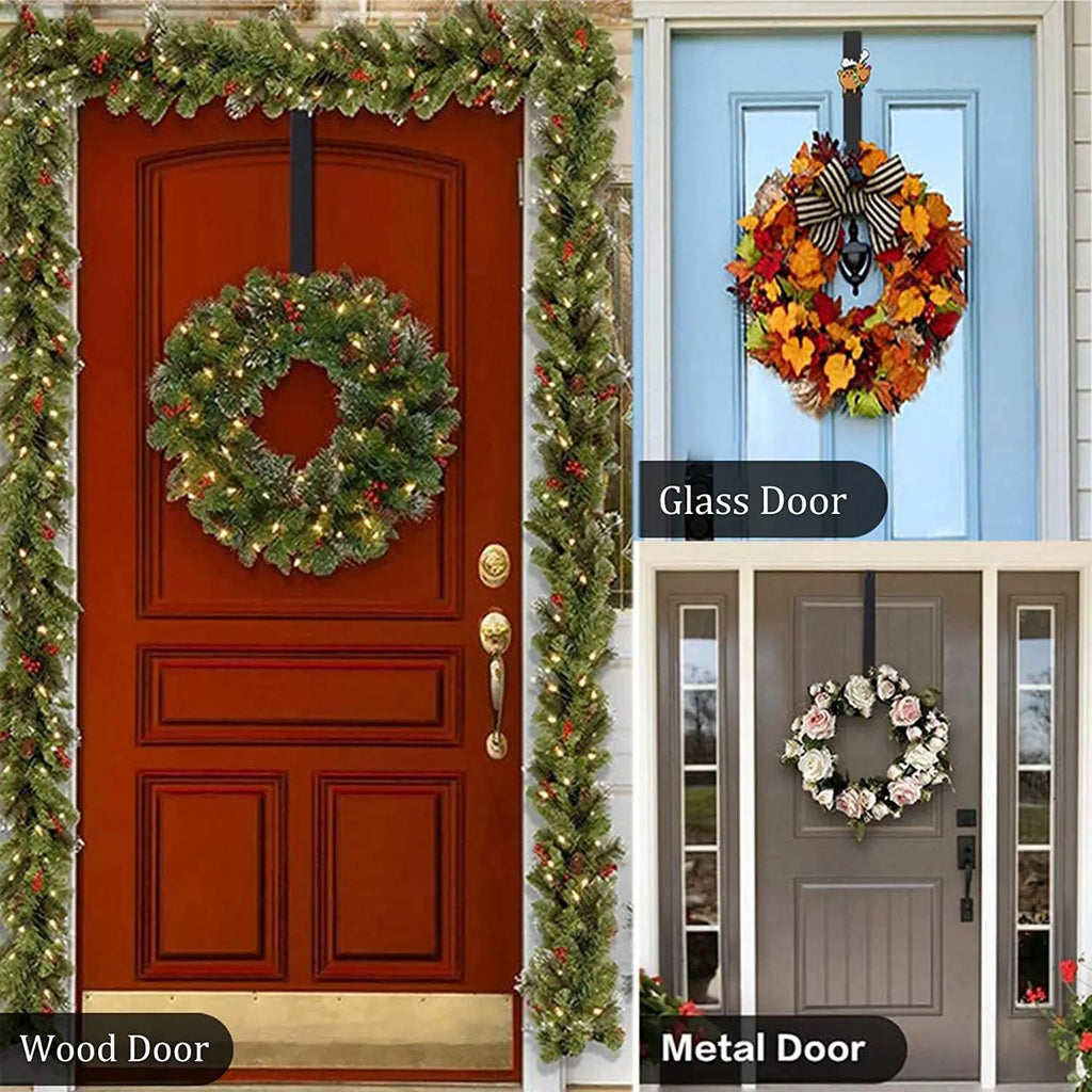 Easter Decoration Wreath Hanger for Front Door Christmas Halloween Metal Over The Door Single Hook Ornament Wreath Door Hanger