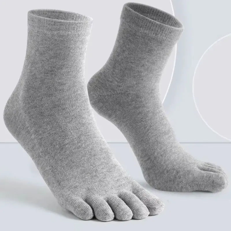 12/5/1pairs Five Finger Socks Pure color Sweat Absorbing Mid Tube Split Toe Socks Toes Socks Sports Tab Socks for Men and Women