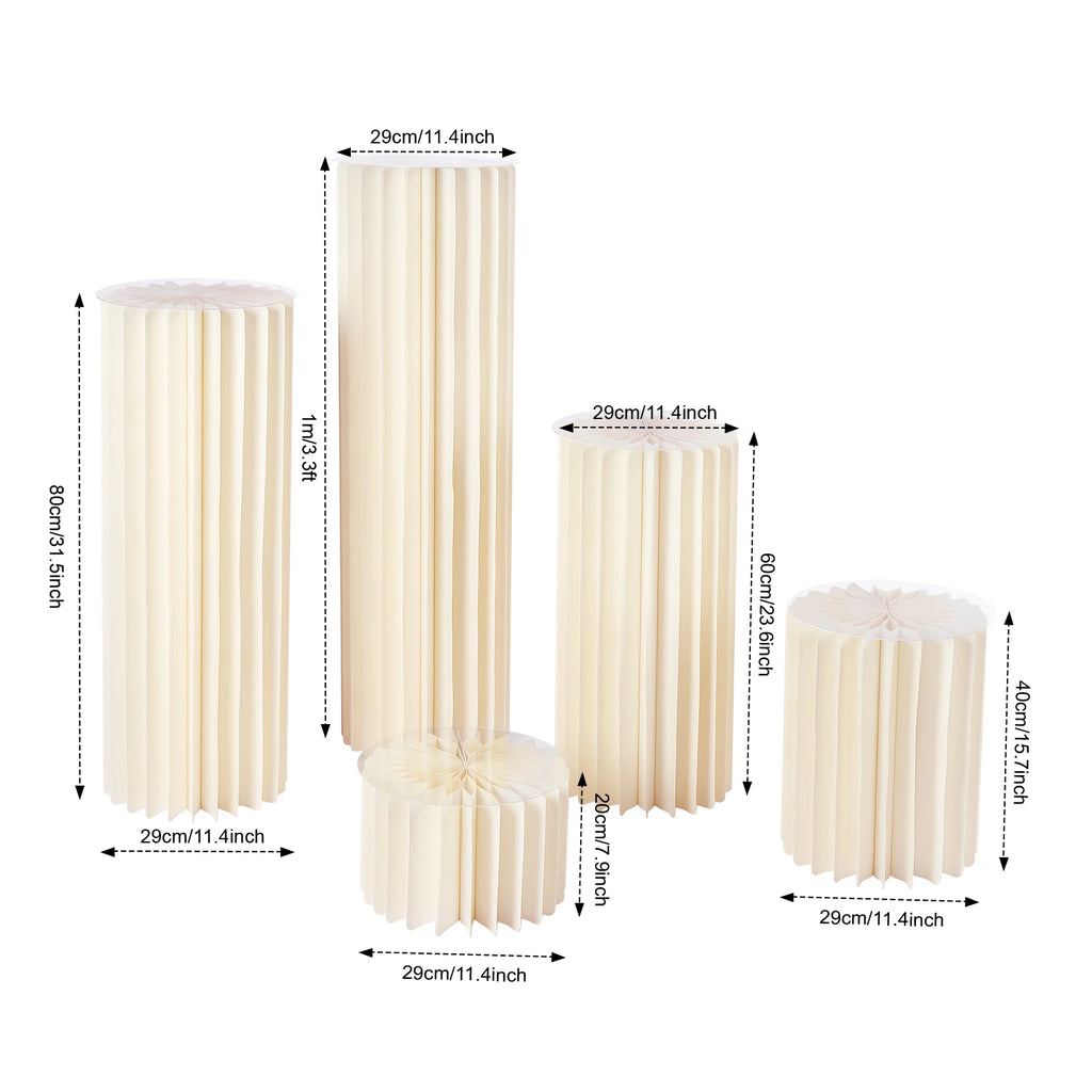 Wedding Party Flower Stand Cylinder Foldable Cardboard Centerpiece Dessert