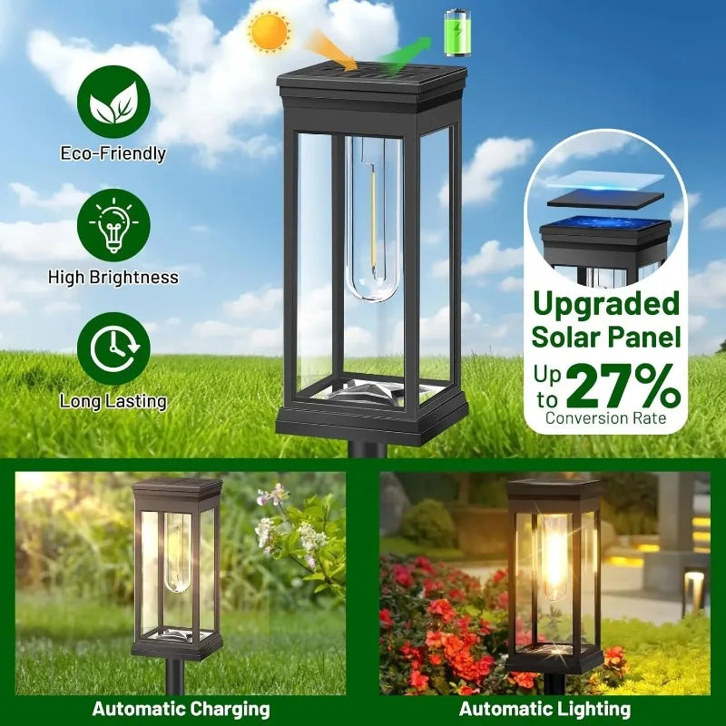 Waterproof Bright Solar Pathway Lights Energy Efficient LED Landscape
