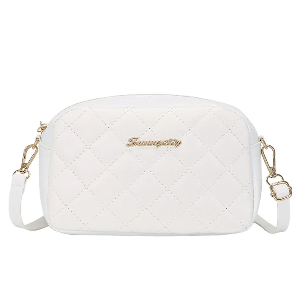 Women's Small Crossbody Bag Trend Diamond Grid embroidery Camera