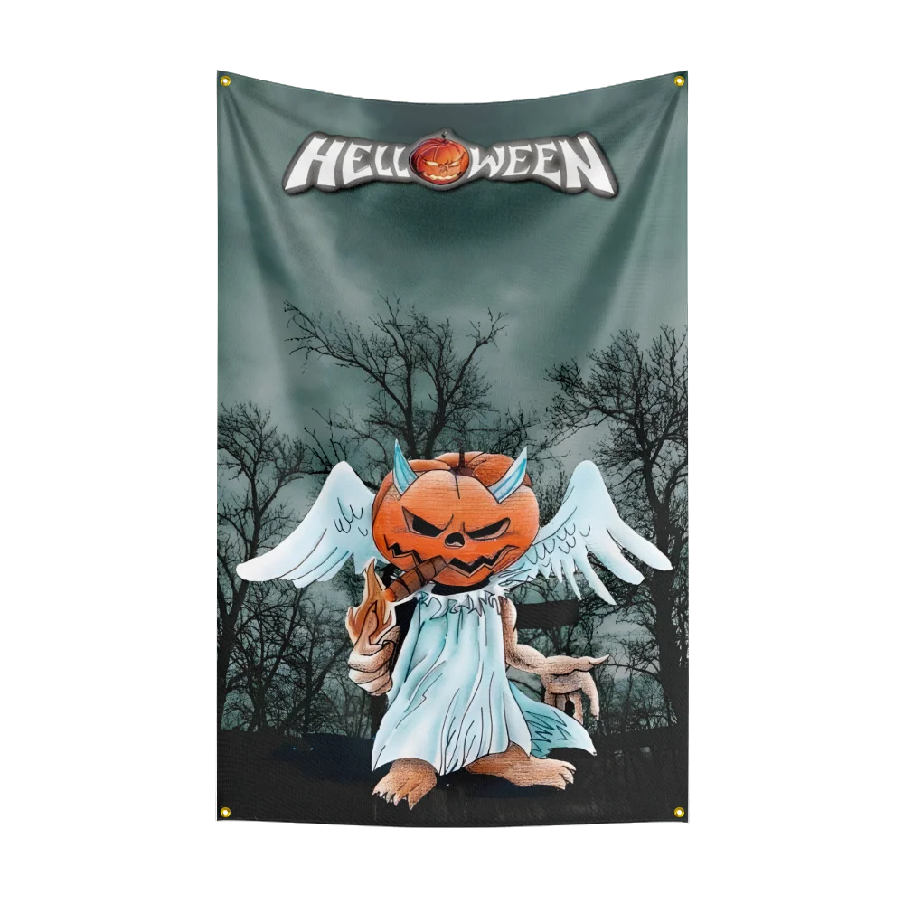3x5 Ft HELLOWEENS Heavy Rock Band Flag Polyester Digital Printing Banner for Bedroom Wall Art Out Door Tapestry Decoration