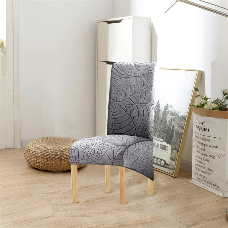 1PC Jacquard Chair Cover Stretch XL Size Long Back Chair Covers Seat Covers For Wedding Dining Room Home Kitchen Chairs