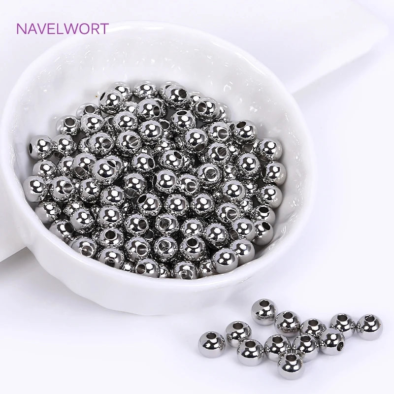 2/2.5/3/4/5/6mm 18K Gold Plated Loose Beads Brass Round Spacer