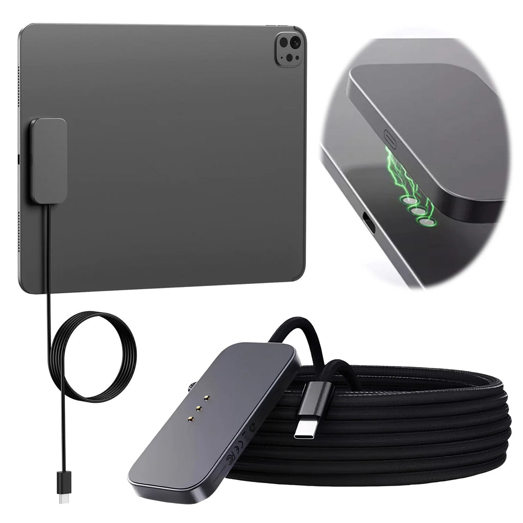 For iPad Pro Magnetic Wireless Charger Aluminum Alloy Fast Charging Smart Chargers With 2m Cord For iPad Pro 13"/11"/12.9"/10.9"