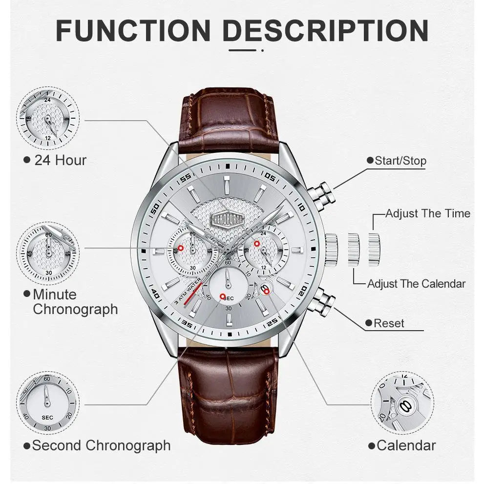 HEROFORCE Silver Chronograph Watch for Men