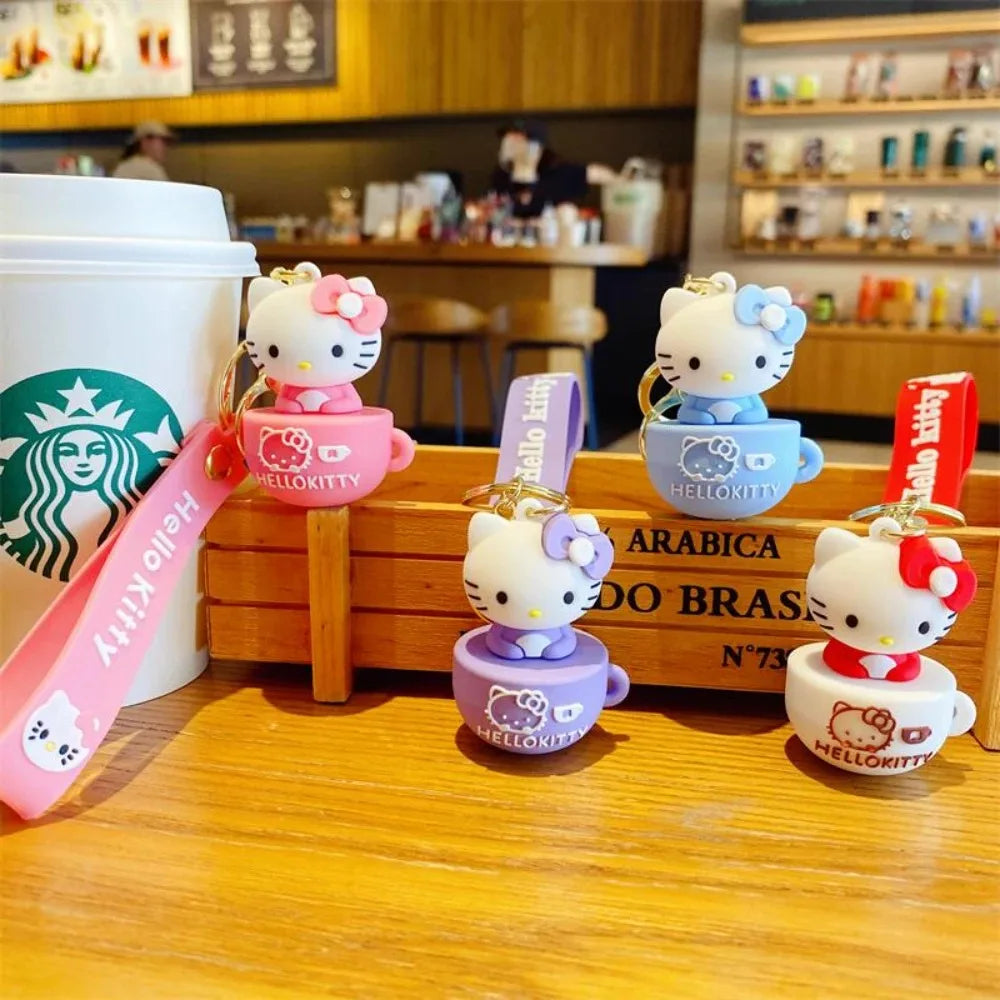 MINISO Cute Cartoon KT Keychain Girl Schoolbag Shoulder Bag Car Keyring Kid Children Kawaii Gift Festival gifts Festival gifts