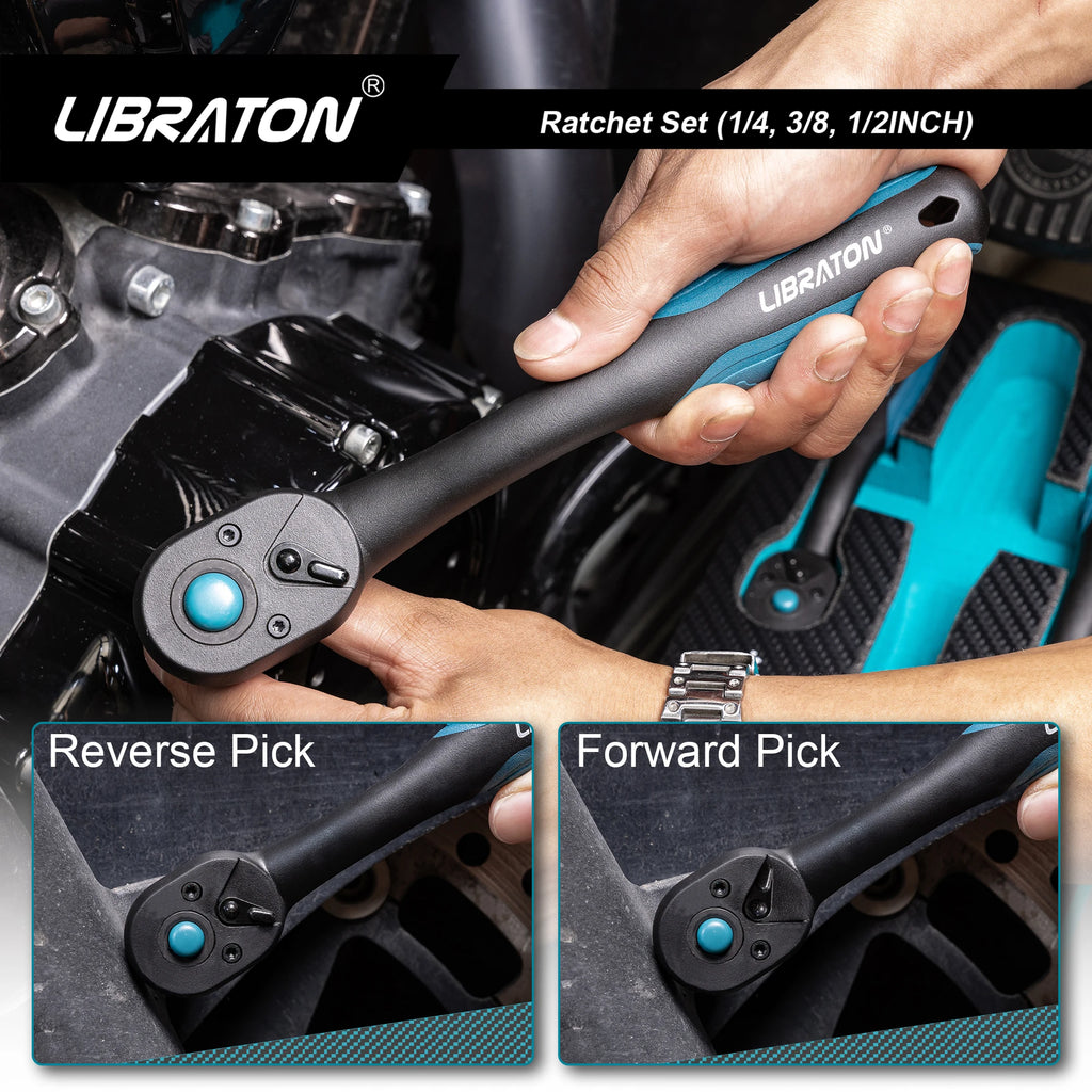 LIBRATON 72-Tooth Quick-Release Ratchet Wrench