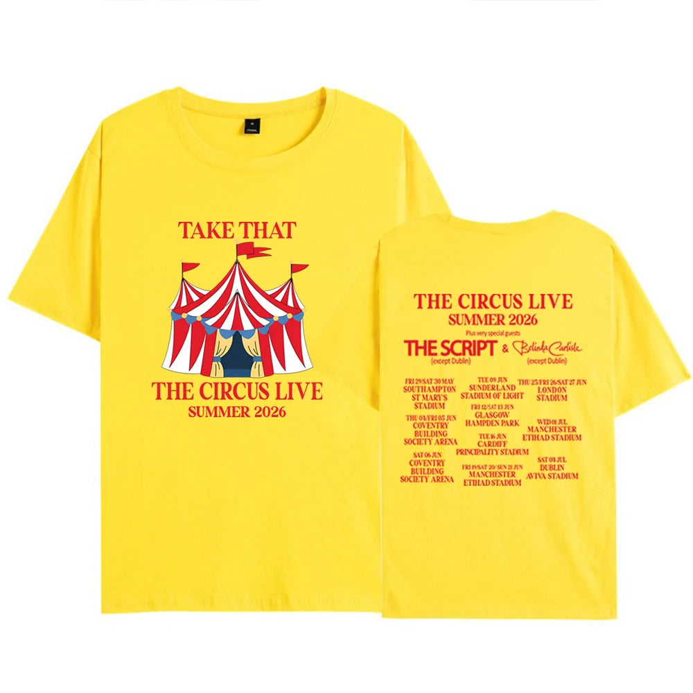 Vintage Take That Circus Live Summer 2026 Tour T-Shirt TT & Party Music Band Concert Tee Trendy Unisex Short Sleeve Summer Tops