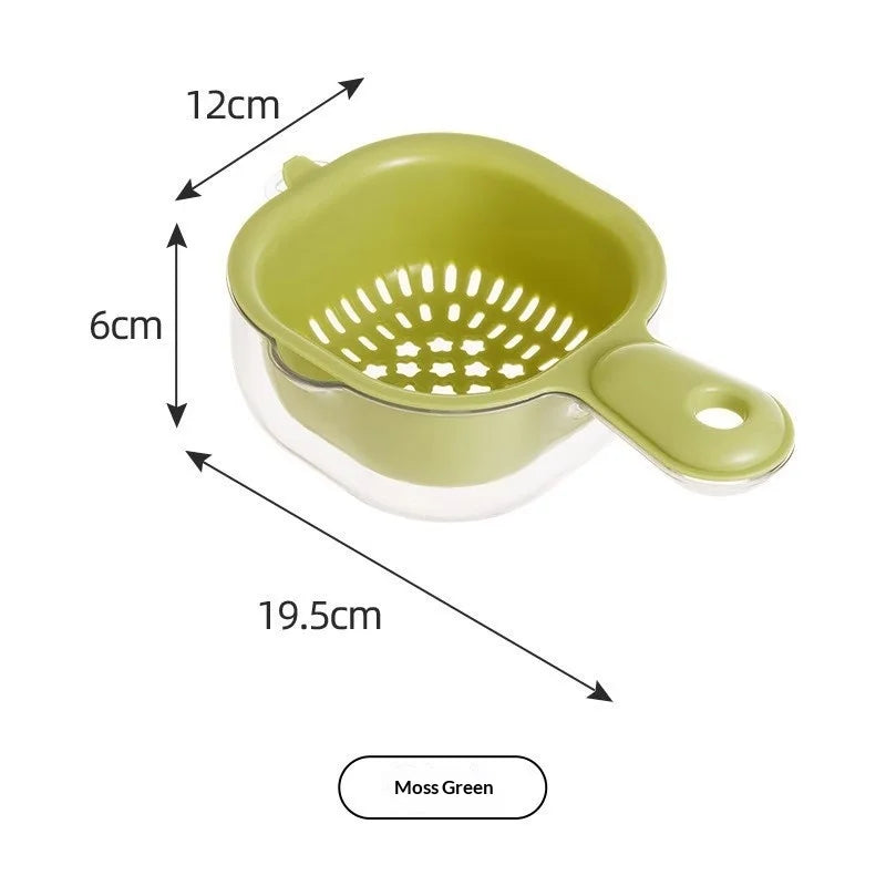 Dopamine Drainage Basket Fruit Washing Artifact Double-Layer Food