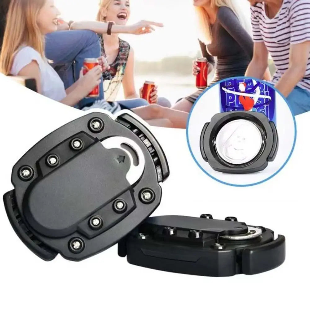 Beverage Top Cutter 2 in 1 Multifunctional Can Opener Non-slip Effortless Bottle Opener Quick Black Corkscrew Bar