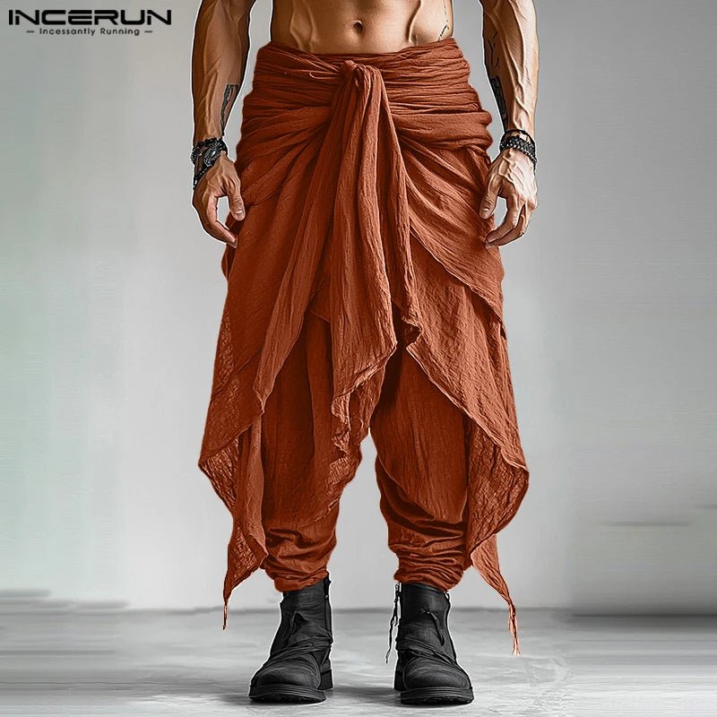 Fashion INCERUN Summer Spring Men Casual Pants Harem Pant Pleated