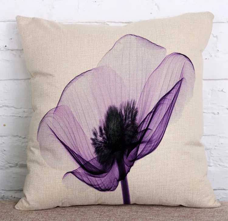 Colorful Flowers Printed Decorative Throw Pillow Floral Plant Cushion Cover Decoration Home Textile For Sofa Home
