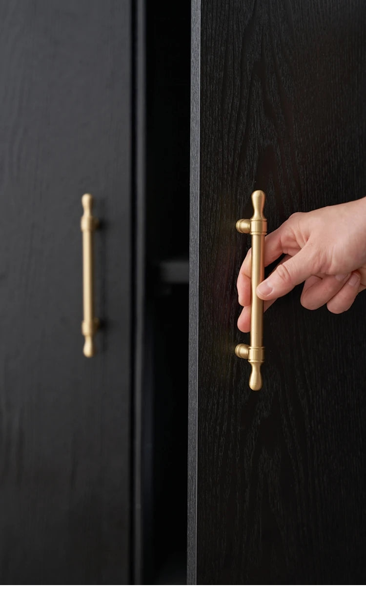 Satin Brass Cabinet Door Handles and Knobs Antique Drawer Pulls Vintage Kitchen Cupboard Handle Wardrobe Hardware French Style