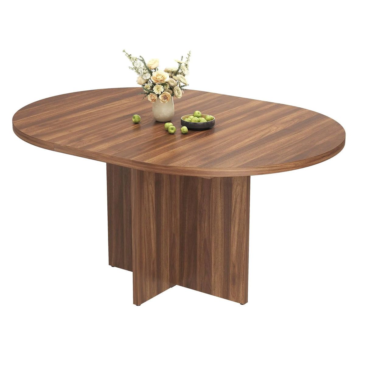 Extendable Round Dining Table, Seats 4-8