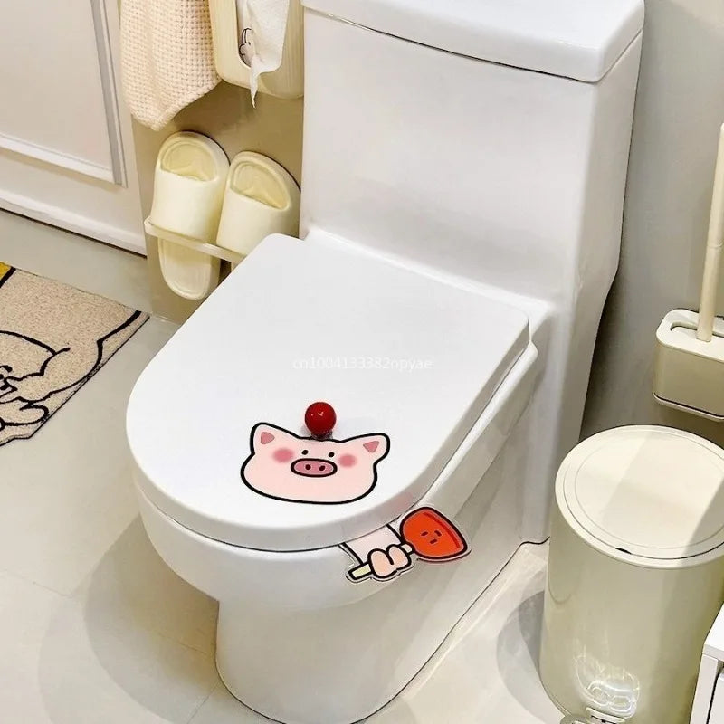 Portable Cartoon Toilet Lifter Tool No Touch Lid Handle Anti Dirty WC Accessories Bathroom Hygiene Helper No Punch Needed унитаз