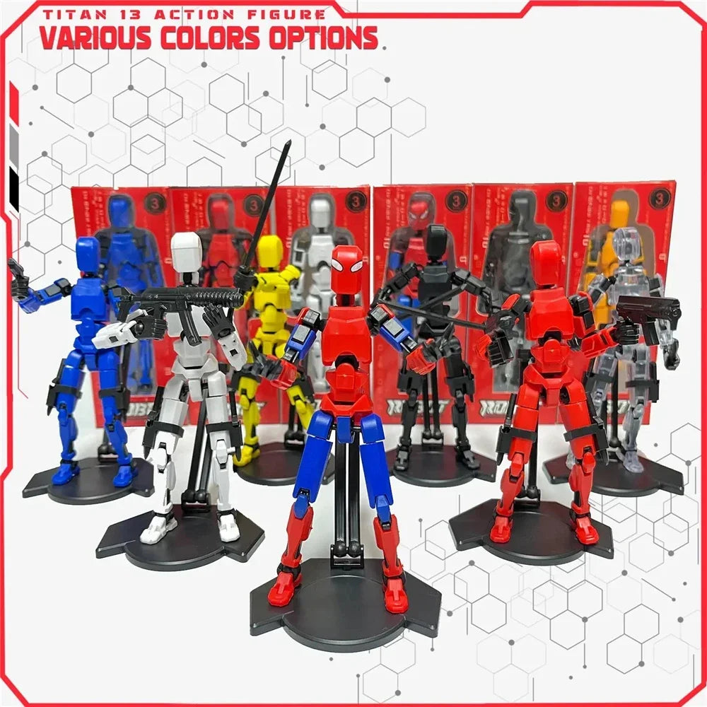 13 Joints Movable Action Figures Dummy Nova Robot Assembled T13 Action Figure with Holder Titan 13 Action Figure Lucky13 Toy