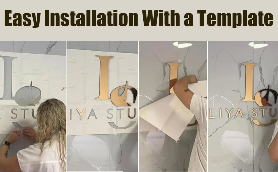 Customized 3D Business Logo Sign Laser Cut Acrylic Wall Mounted Name Sign Beauty Salon/Office/Shop/Home/Dental/SPA Decor