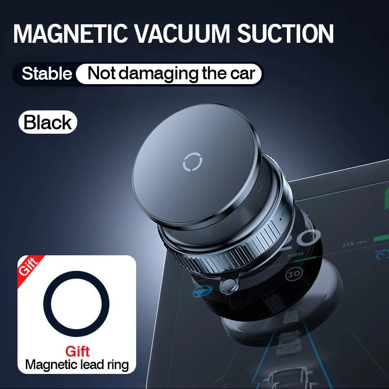 Universal Car Phone Holder Vacuum Suction Cup Strong Magnetic Adsorption 360°Phone Bracket For Gym Kitchen Car Navigation Stand