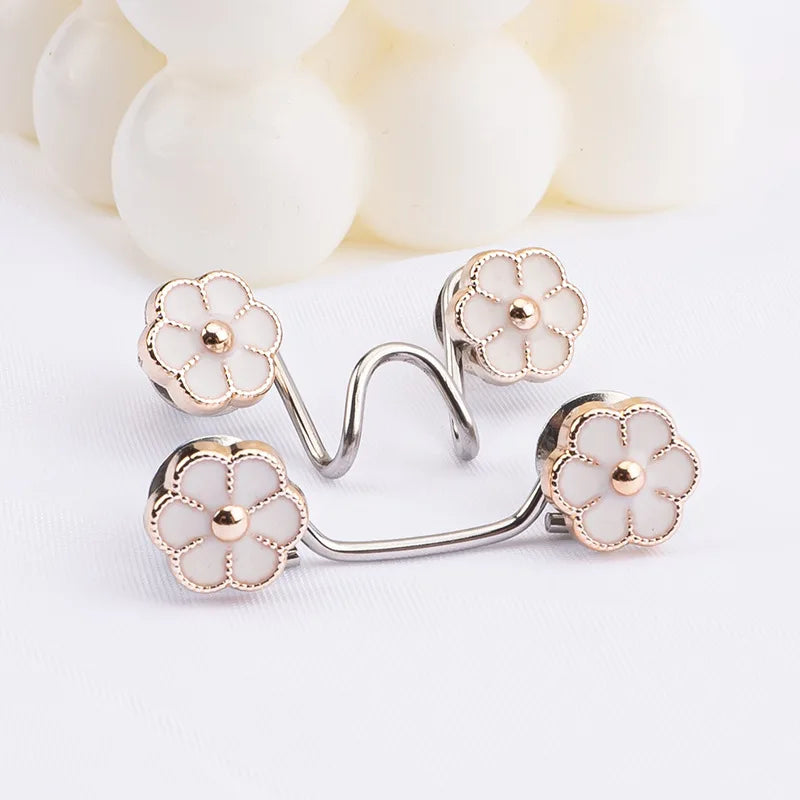 2/1Pairs Flowers Buckle Pant Waist Tightener Detachable Waist Buttons Pins Belts Accessories Pants Clips No Sewing Waistband