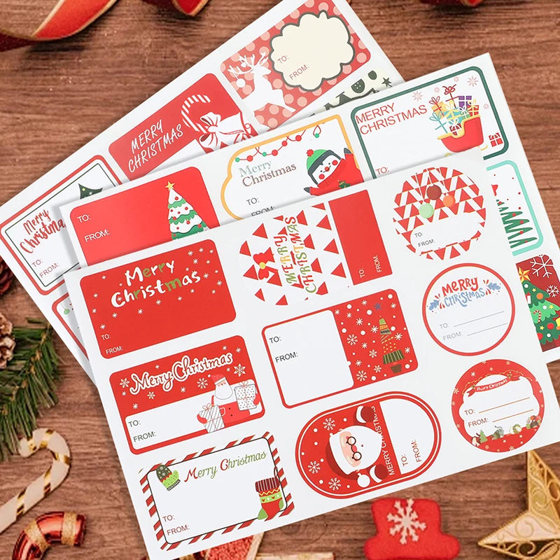 90pcs/10sheets Christmas Stickers,Writeable "To/From" Labels For Christmas Gifts,Envelope Sealing, Party Favors Decor,Diy Crafts