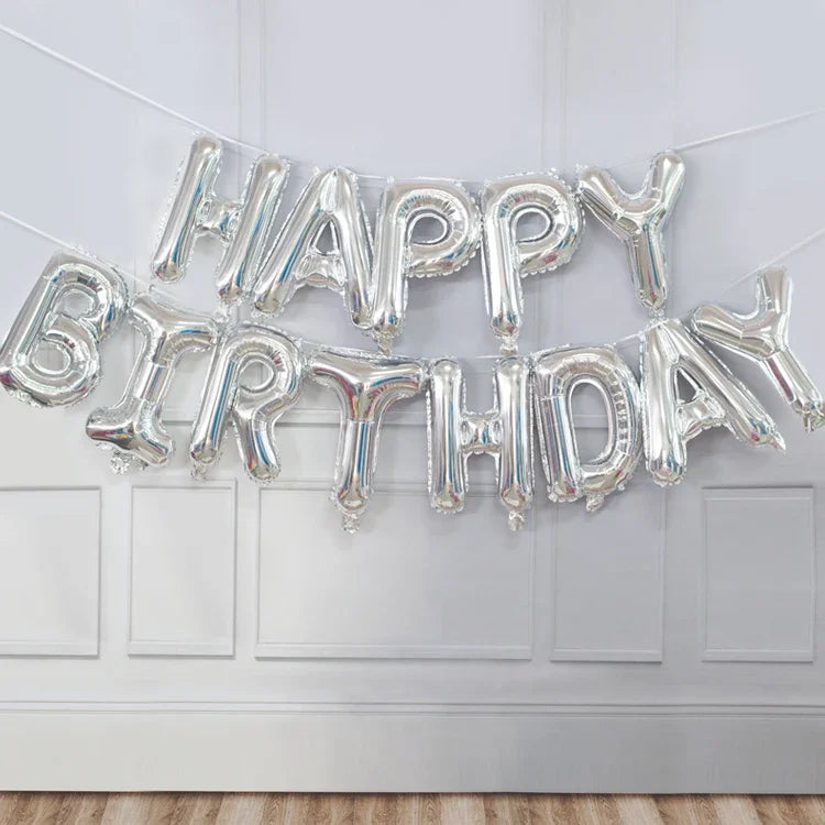 ATG 13pcs Rose Gold Birthday Balloon  Foil Letter Balloons Set Happy Birthday Decoration Caramel Color Globos Kids Party Supplie