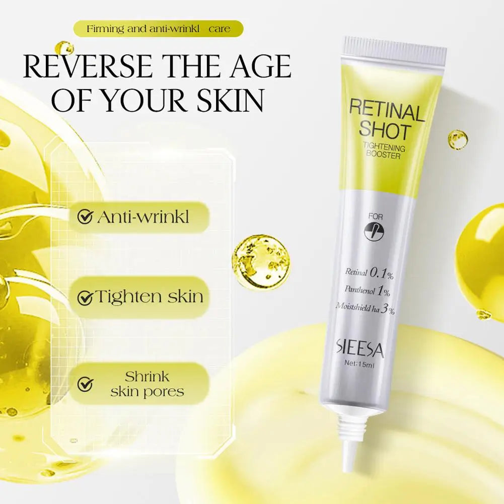 Retinal Shot 0.1% Face Booster Eye Cream Nano Retinal Tightening Serum for Wrinkles & Pores, Anti-Aging Skin Care 15ml