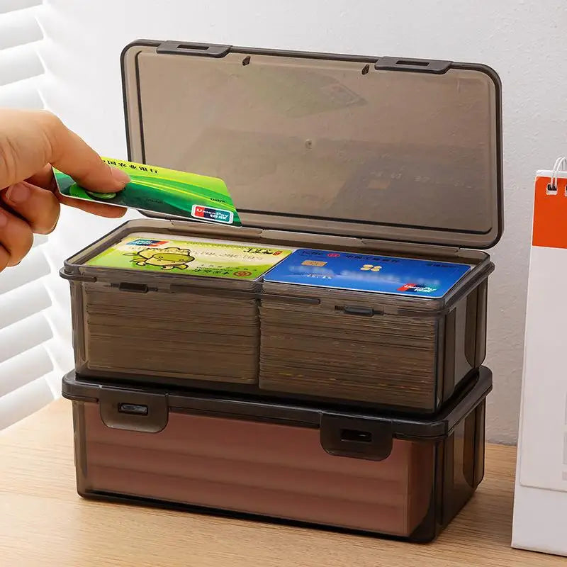 Black Desk Organizer Transparent Plastic Storage Box With Lid For Pens Pencils Markers School Supplies & Office Organization