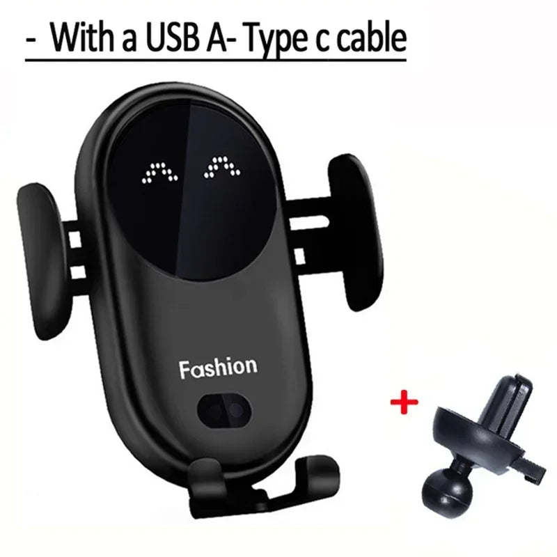 Automatic 15W  Car Wireless Charger for iPhone 13 12 14 XR X 15Samsung S20 S10 Magnetic USB Infrared Sensor Phone Holder Mount
