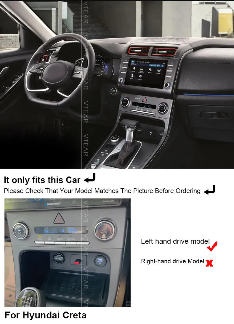 Car Wireless Charger For Hyundai Creta 2022-2024 Accessories 15w Fast Phone Charging Plate Adapter Interior Modification Parts