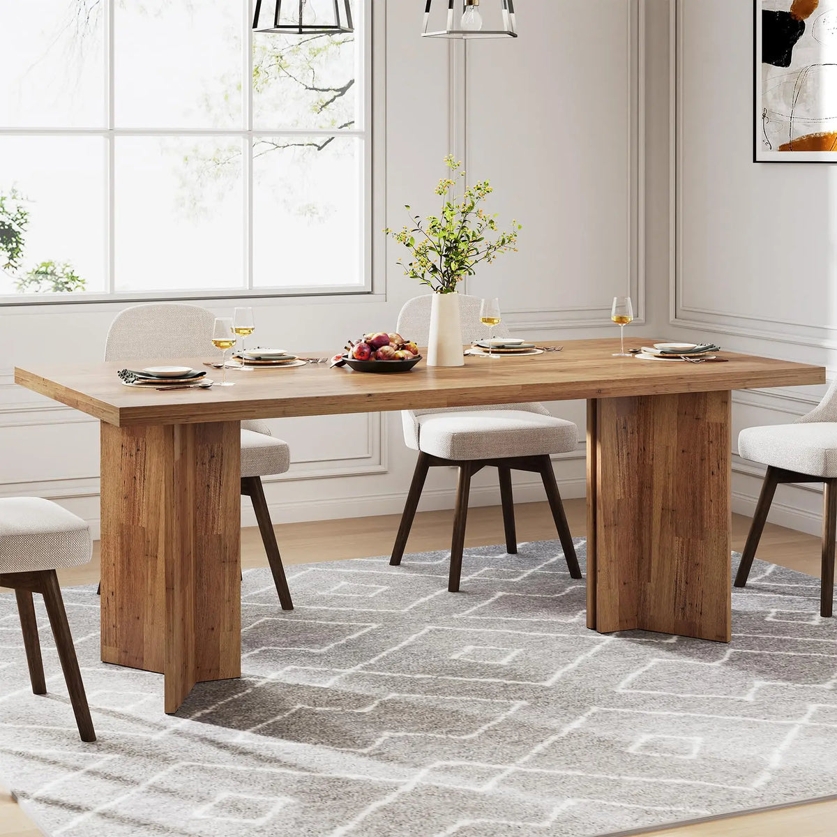63-Inch Farmhouse Rectangular Dining Table
