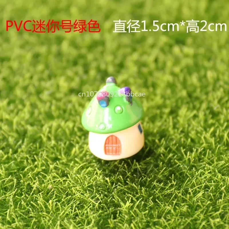 Mini Resin Moss Micro Landscape Decor Outdoor Fairy Miniature Garden Mushroom House Ornaments Handicraft Flower Pot Accessories